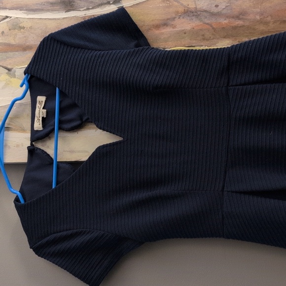 Annabella Blue Textured Mini Dress Size Large - Picture 2 of 10